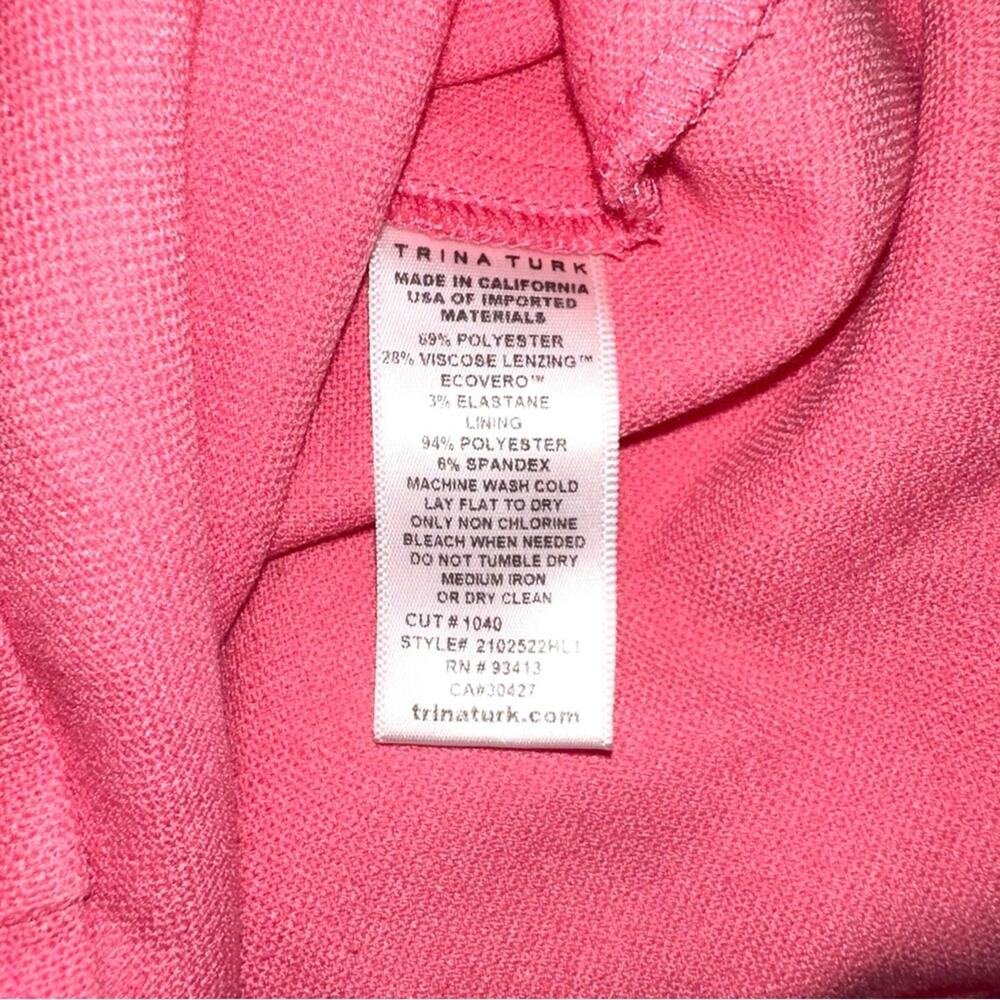 Trina Turk Pink Knit Wide-Leg Cropped Pants 12 - Picture 4 of 7